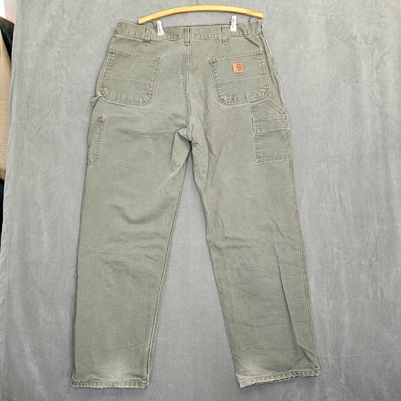 Carhartt B11 MOS Dungaree Fit Work Pants Men’s 38"x31" Moss Green  A3-28 - Picture 3 of 5